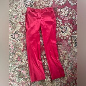 NWT Express Editor True Red Satin Trousers Straight Leg Pants 8R